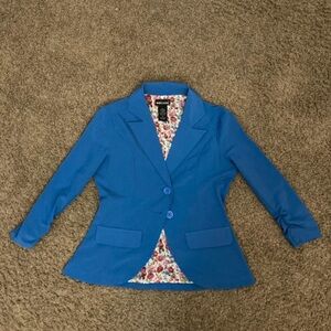 Wet Seal Blue Blazer with Floral Interior